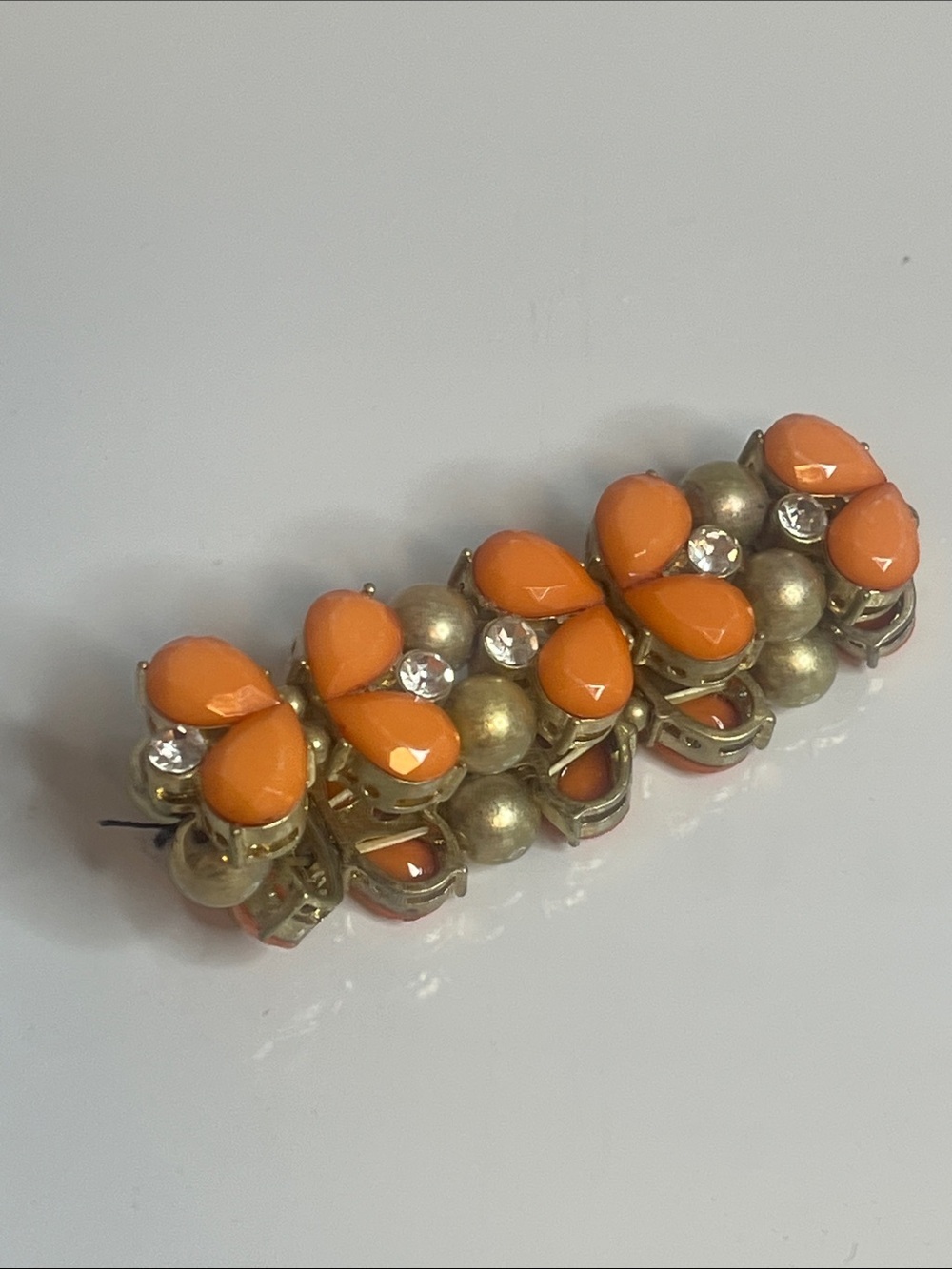 Orange Crystal Cluster Bracelet